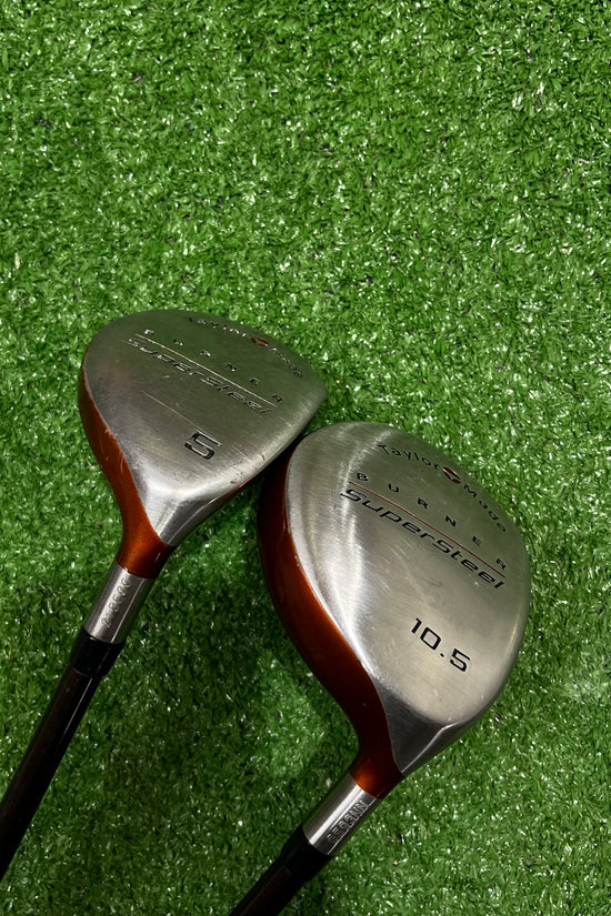 Taylormade Burner SuperSteel Driver and 5 Wood Set Graphite Reg+Stiff RH