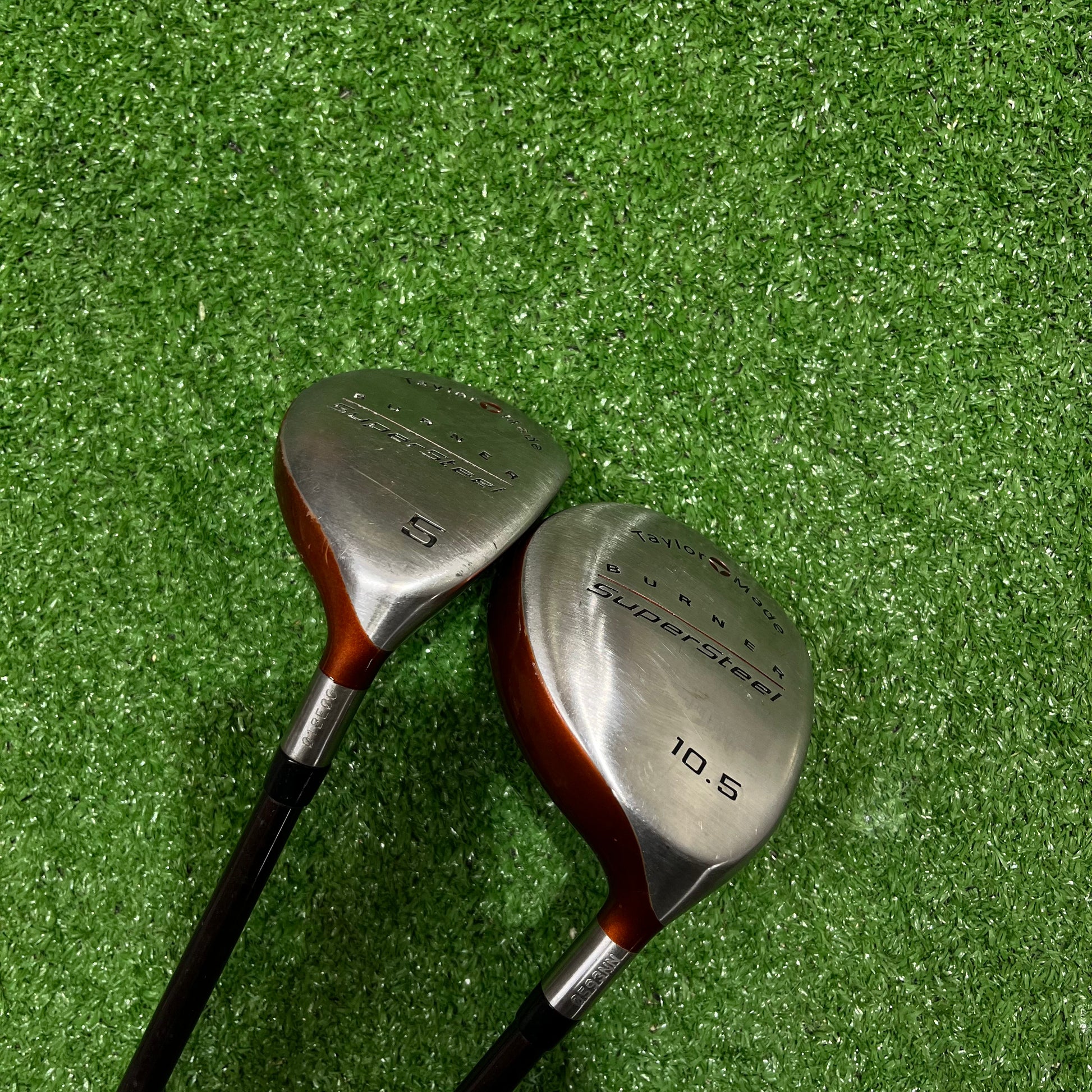 Taylormade Burner SuperSteel Driver and 5 Wood Set Graphite Reg+Stiff RH