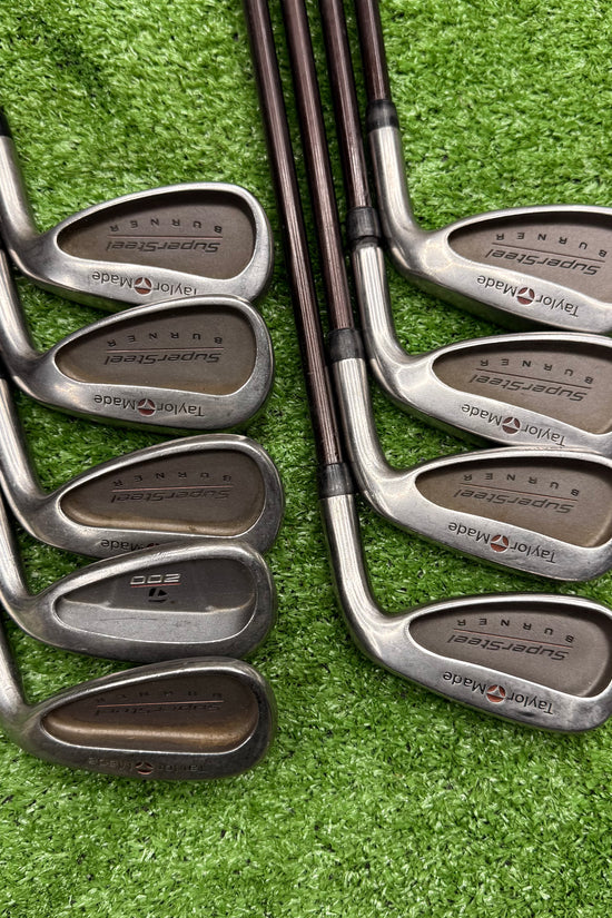 Taylormade Supersteel Burner Iron Set 3-PW+AW Graphite Regular RH *READ* - FAIRWAY FINDS