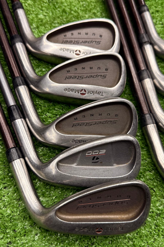 Taylormade Supersteel Burner Iron Set 3-PW+AW Graphite Regular RH *READ* - FAIRWAY FINDS