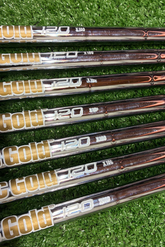 True Temper Dynamic Gold 120 Tour Issue X100 Steel Iron Shaft Set 4-PW Standard length (7 Shafts)