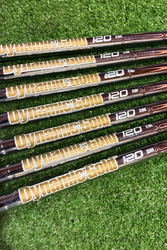 True Temper Dynamic Gold 120 Tour Issue X100 Steel Iron Shaft Set 4-PW Standard length (7 Shafts)