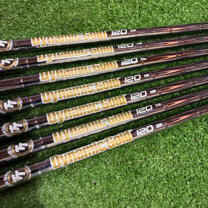 True Temper Dynamic Gold 120 Tour Issue X100 Steel Iron Shaft Set 4-PW Standard length (7 Shafts)