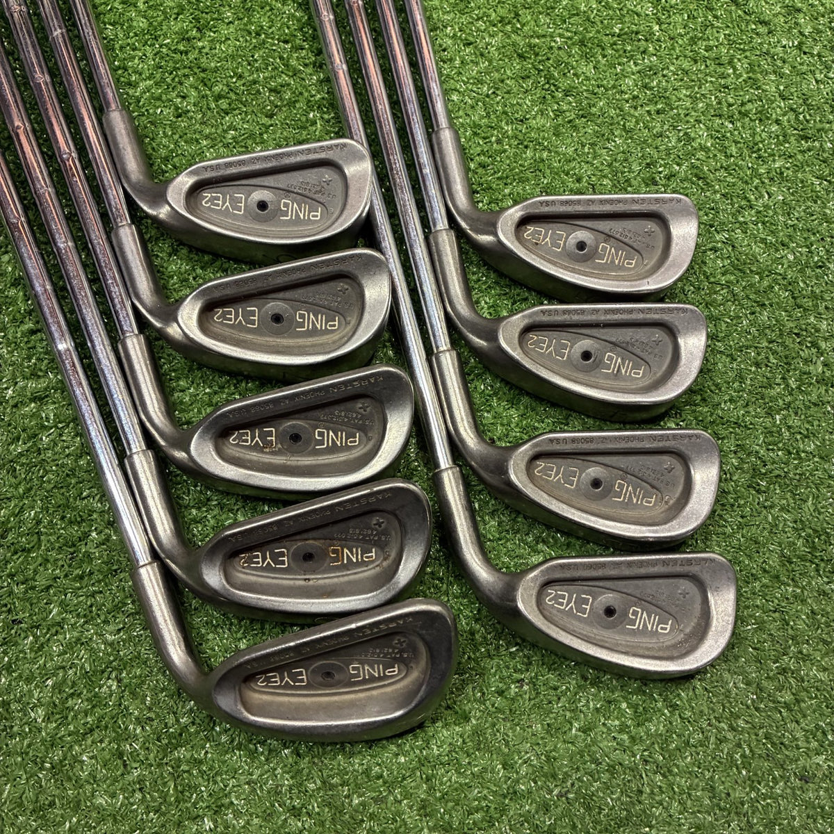 PING Eye Black Dot 2-PW Iron Set Stiff Steel RH *READ*