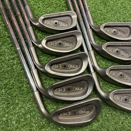 PING Eye Black Dot 2-PW Iron Set Stiff Steel RH *READ*